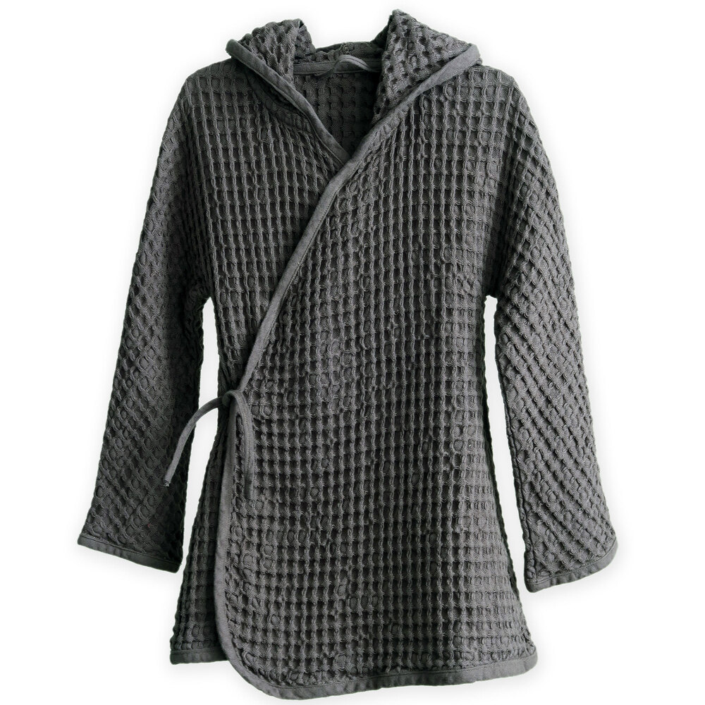 Халат The Organic Company Big Waffle Junior Bathrobe Dark Grey . Изображение 1