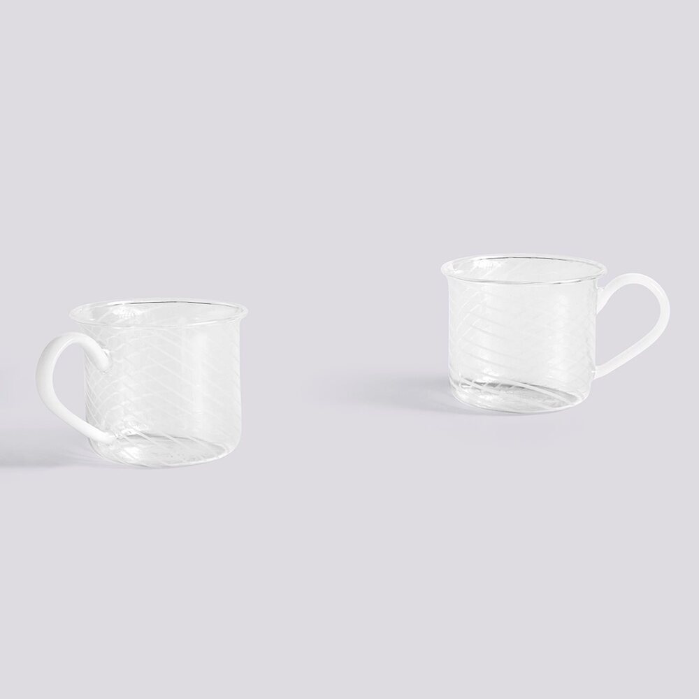 Набір із 2-х чашок HAY Borosilicate Cup White swirl, 541003. Изображение 1