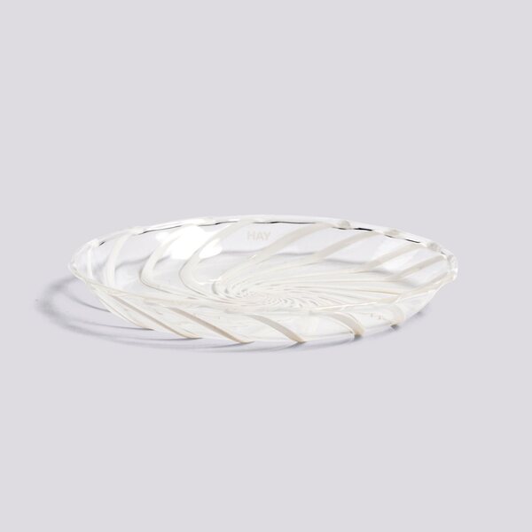 Набір із 2-х блюдець HAY Spin Saucer Clear with white stripe, 541212