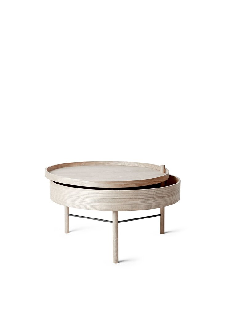 СТОЛИК Audo Copenhagen TURNING TABLE, WHITE OAK/BLACK CHROME. Изображение 1