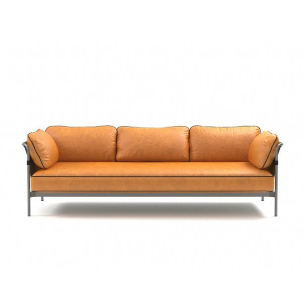 Диван Can 3 seater, black frame Black strap Mono piping, outer canvas black 2.0, sil0250