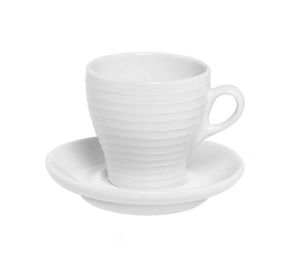 Горнятко з блюдцем Design House Stockholm Blond cappucino  and saucer white\stripe 