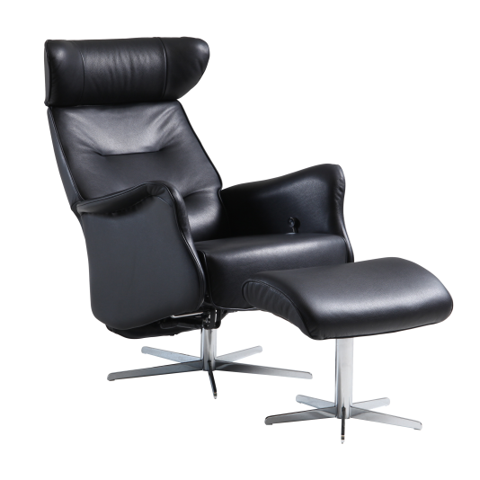 Крісло-реклайнер з приставним пуфом Broderna Andersons Caliber
