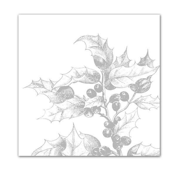 Набір трьохшарових паперових серветок (20 шт.)  Broste Copenhagen Holly silver 