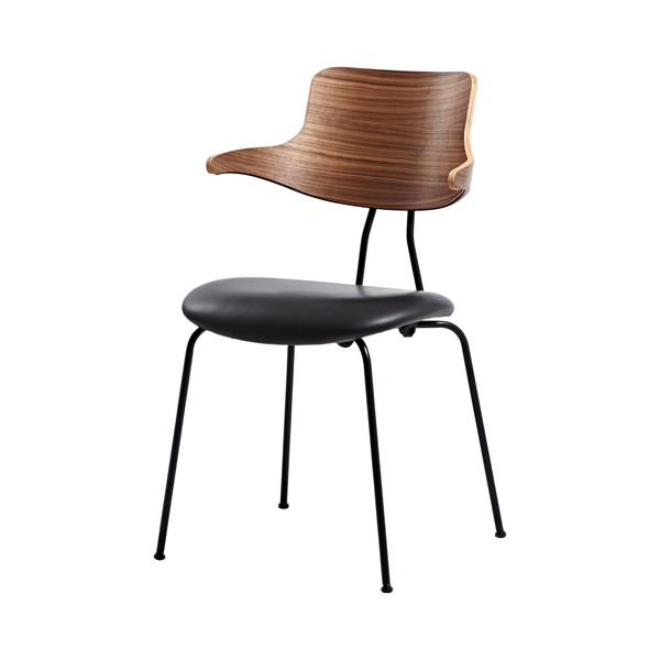 Cтілець Vermund VL118, walnut backrest, black 