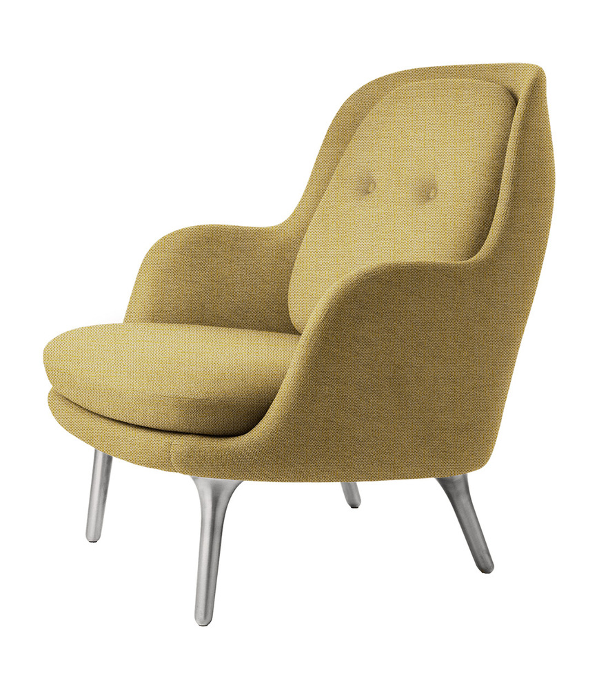 Крісло Fritz Hansen Fri™ easy chair, fabric, brushed aluminium base. Изображение 1