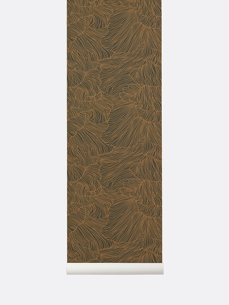 Рулон шпалер Coral wallpaper Dark green/gold