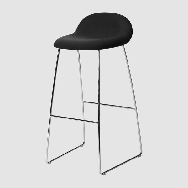 GUBI 3D Bar Stool - Front Upholstered - 75 cm - Sledge base