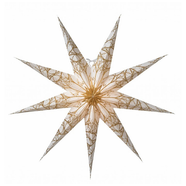 Новорічна світлодіодна прикраса у вигляді зірки Watt & Veke Iris 80, white/gold glitter