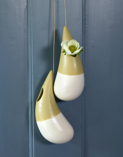 Ваза Ment  tårevase 2 farget HVIT\Honning 