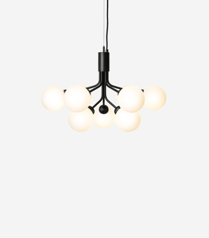 Підвісний світильник NUURA APIALES 9 SATIN BLACK. Изображение 1