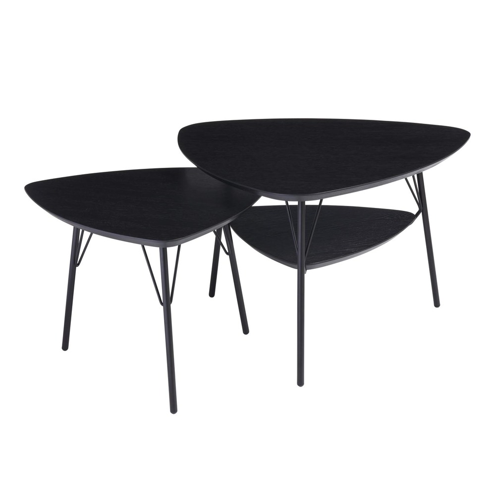 Столик Vermund VL1312, black-stained oak tabletop, black frame. Изображение 1