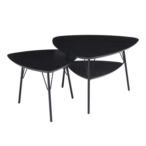 Столик Vermund VL1312, black-stained oak tabletop, black frame